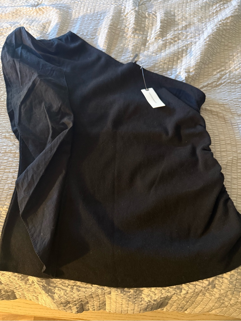 Anthropologie Black One-Shoulder Tank Top
